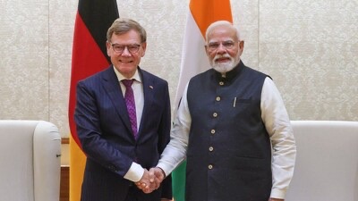 Johann Wadephul with Indian Prime Minister Narendra Modi