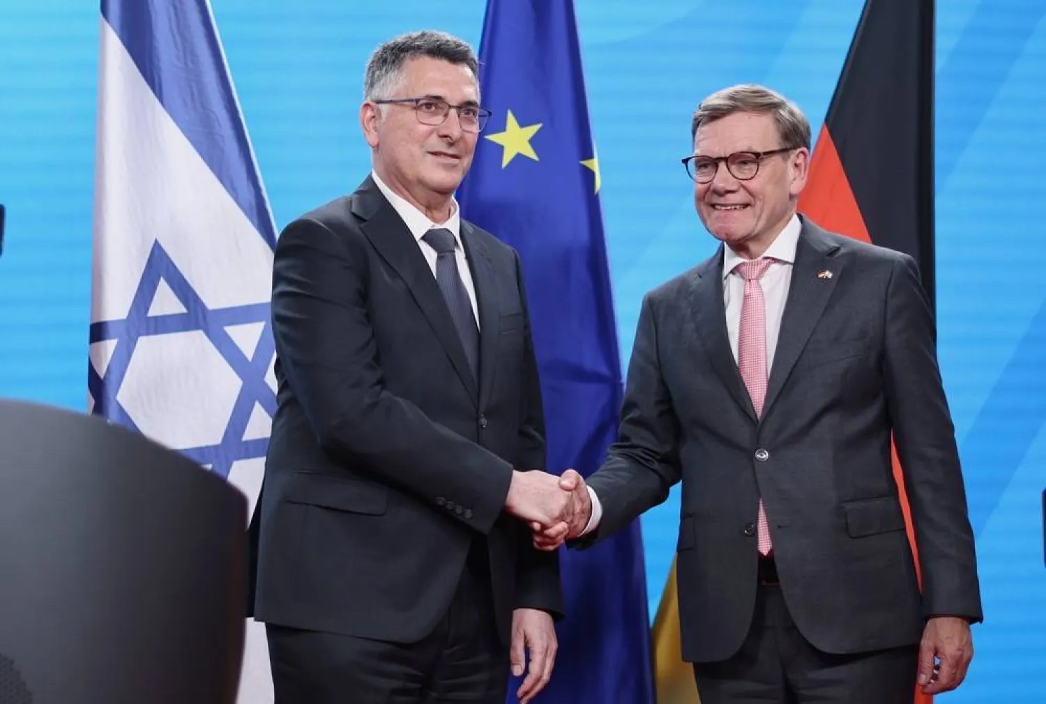 Johann Wadephul with Israeli Foreign Minister Gideon Sa'ar