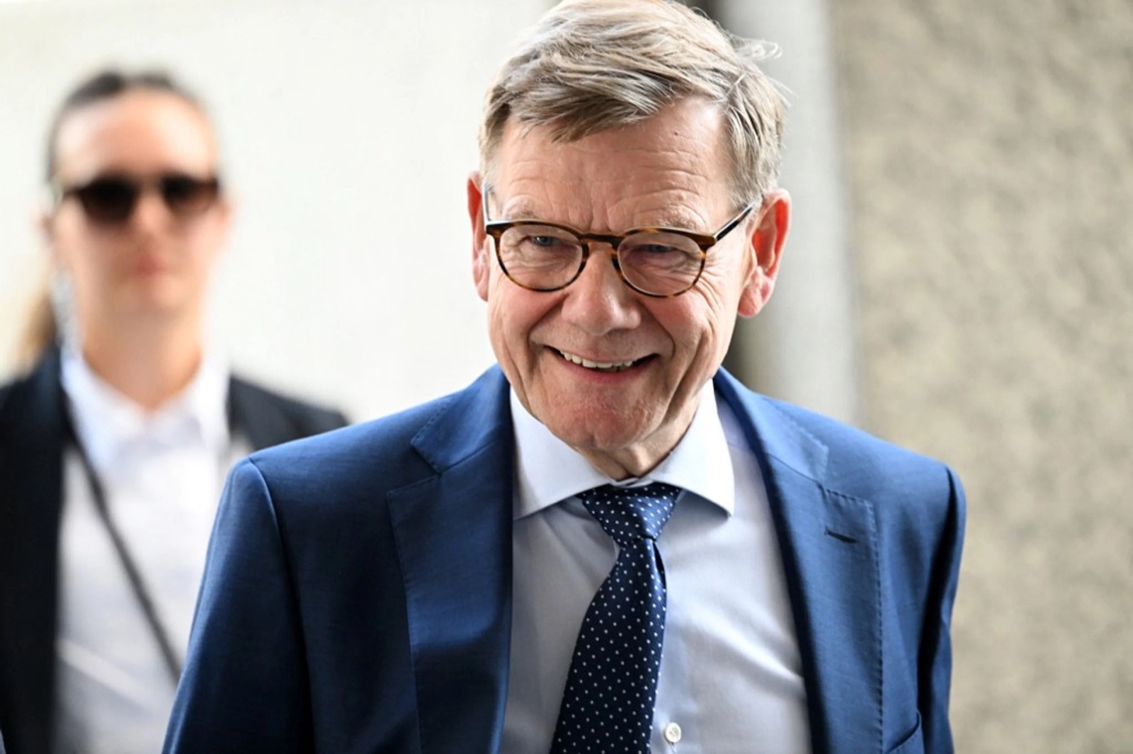 Johann Wadephul smiling at an outdoor appearance